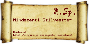 Mindszenti Szilveszter névjegykártya